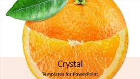  Presentation with orange slice - Amazing PPT theme having white background file contains clipping backdrop and a gold colored foreground