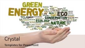  Presentation with eco friendly energy - Colorful presentation enhanced with white background for environment recycle backdrop and a coral colored foreground
