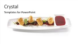  Presentation with restaurant menu - Slide set enhanced with white background gourmet restaurant starter background and a white colored foreground