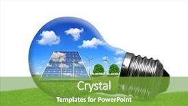  Presentation with renewable energy - Presentation theme consisting of white background green energy background and a tawny brown colored foreground