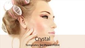  Presentation with beauty makeup - Colorful PPT layouts enhanced with white background hair and beauty backdrop and a lemonade colored foreground