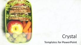  Presentation with healthy school lunch - Colorful PPT layouts enhanced with white background healthy eating habits backdrop and a cool aqua colored foreground