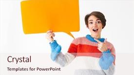  Presentation with bubble - Amazing PPT layouts having white background holding empty speech backdrop and a lemonade colored foreground