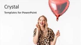  Presentation with balloon - PPT theme enhanced with white background holding heart background and a  colored foreground