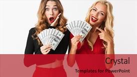  Presentation with german shepherd two young puppys - Amazing presentation theme having white background holding money backdrop and a crimson colored foreground