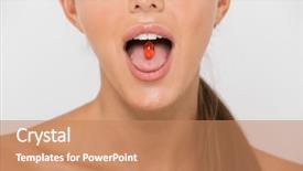  Presentation with career milestone close up - Colorful theme enhanced with white background holding pill capsule backdrop and a coral colored foreground