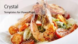  Presentation with olive - Cool new presentation theme with white background king prawns salat backdrop and a lemonade colored foreground