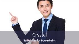  Presentation with finger millet - Cool new slides with white background professional financial - asian young businessman showing finger backdrop and a  colored foreground