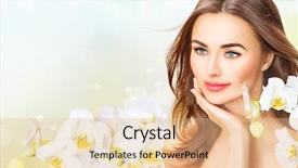  Presentation with beautiful orchid flowers - Presentation theme featuring white background pure middle aged background and a lemonade colored foreground