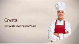  Presentation with chef - Slide deck consisting of white background red business - chef man background and a lemonade colored foreground