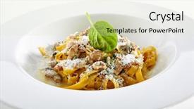  Presentation with pasta restaurant - Slides with white background restaurant main course background and a soft green colored foreground