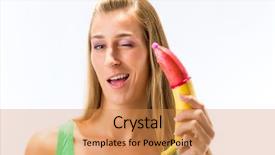  Presentation with condom sex - Audience pleasing theme consisting of white background safe sex backdrop and a coral colored foreground