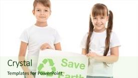  Presentation with save earth - Slide set consisting of  background and a  colored foreground
