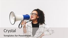  Presentation with african landscape ethiopia - Amazing slide set having white background screaming holding loudspeaker backdrop and a light gray colored foreground