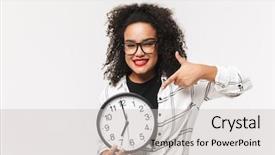  Presentation with minute - Presentation design with one minute - portrait of a smiling african background and a  colored foreground