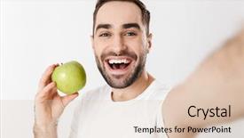  Presentation with green technology - Presentation design consisting of white background showing green apple background and a lemonade colored foreground