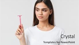  Presentation with blade - Colorful slide deck enhanced with white background showing razor blade backdrop and a white colored foreground