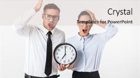  Presentation with formal - Slides with white background showing wall clock background and a lemonade colored foreground