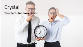  Presentation with formal - Colorful theme enhanced with white background showing wall clock backdrop and a lemonade colored foreground