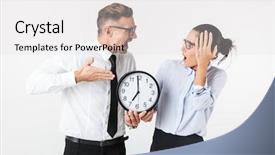  Presentation with formal - PPT layouts consisting of white background showing wall clock background and a light gray colored foreground