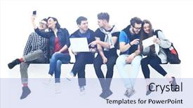  Presentation with floor - Cool new slides with white background simple - causal group of people sitting backdrop and a light blue colored foreground