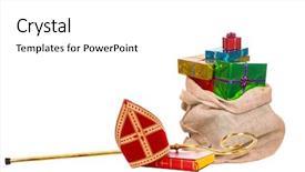  Presentation with staff - Presentation design consisting of white background sinterklaas border background and a white colored foreground