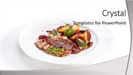  Presentation with meat poultry - Theme enhanced with white background sliced poultry background and a white colored foreground