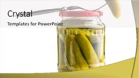  Presentation with preserved - Audience pleasing slide set consisting of white background tasty pickle backdrop and a white colored foreground