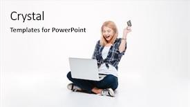  Presentation with photo - Theme having white background while holding debit background and a pink colored foreground