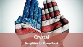  Presentation with united states and flag and eagle - Audience pleasing presentation consisting of white background with a slide backdrop and a coral colored foreground