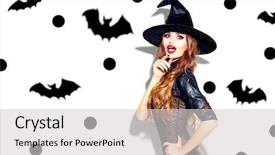  Presentation with sexy girl - Theme featuring white background with bats background and a light gray colored foreground