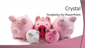  Presentation with piggy bank broken piggybank - Slides enhanced with white background with clipping path background and a white colored foreground