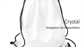  Presentation with backpack - Amazing slides having white backpack with black string backdrop and a white colored foreground