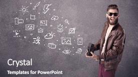  Presentation with iso - Colorful presentation design enhanced with white balace or iso value backdrop and a gray colored foreground