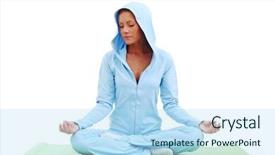  Presentation with studio analoge tapes - Colorful PPT theme enhanced with white balance - studio yoga woman backdrop and a  colored foreground