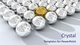  Presentation with spheres - PPT layouts having white balls different ball - chromium spheres array background and a lemonade colored foreground