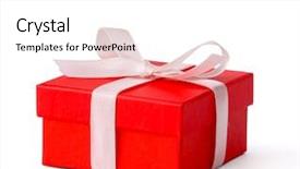  Presentation with gift - Amazing presentation theme having white banner - little red gift on red backdrop and a white colored foreground