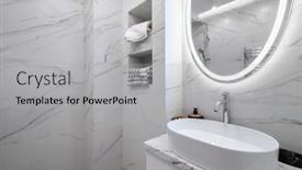  Presentation with tiles - Presentation design consisting of white-bathroom-interior-with-marble background and a light gray colored foreground