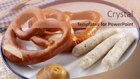  Presentation with oktoberfest - Slides enhanced with white-bavarian-sausage-with-sweet background and a coral colored foreground