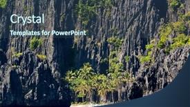  Presentation with cliff - Audience pleasing slide deck consisting of white beach and limestone cliffs backdrop and a ocean colored foreground