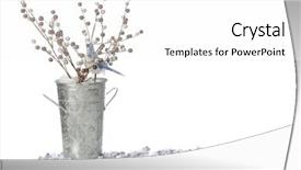  Presentation with frost border on ice christmas - Colorful PPT theme enhanced with white beads a blue jay backdrop and a  colored foreground