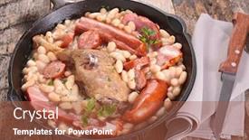  Presentation with meat - PPT layouts having white-bean-and-meat background and a red colored foreground