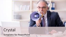  Presentation with old fashioned black and white - Cool new PPT layouts with white bearded old businessman employee backdrop and a lemonade colored foreground