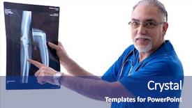  Presentation with radiologist - Beautiful PPT theme featuring white bearded old doctor radiologist backdrop and a  colored foreground