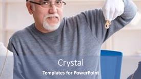  Presentation with old fashioned black and white - Slide set consisting of white-bearded-old-jeweler background and a seafoam green colored foreground