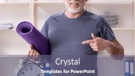  Presentation with exercises - PPT theme having white-bearded-old-man-employee background and a  colored foreground