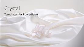  Presentation with silk pearl - Presentation having white-beige-pearl-wave-fabric background and a light gray colored foreground