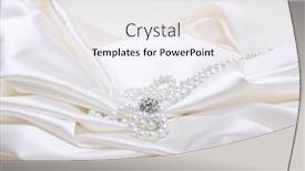  Presentation with silk pearl - Presentation design consisting of white-beige-pearl-wave-fabric background and a white colored foreground