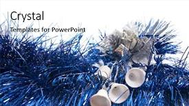  Presentation with new year - Presentation design enhanced with white bells lie on blue background and a white colored foreground