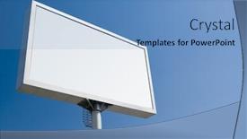  Presentation with blue sky - Cool new presentation theme with white-bill-board-advertisement-under backdrop and a teal colored foreground